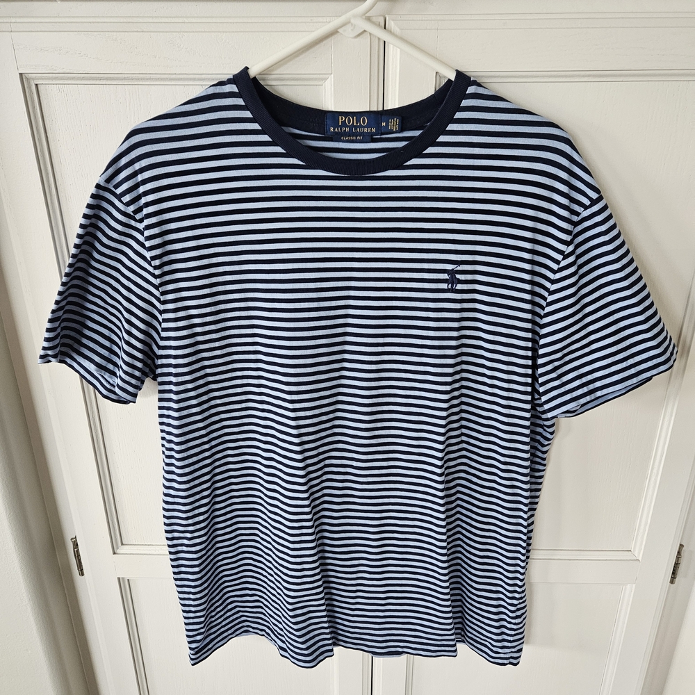 Ralph Lauren Navy and Blue Striped Tee